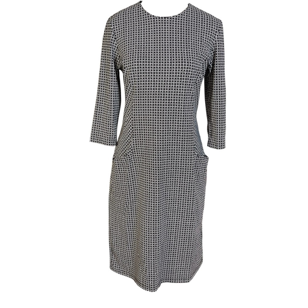 J. McLaughlin Black White Catalina Cloth Catalyst Dress Women’s Medium Pockets